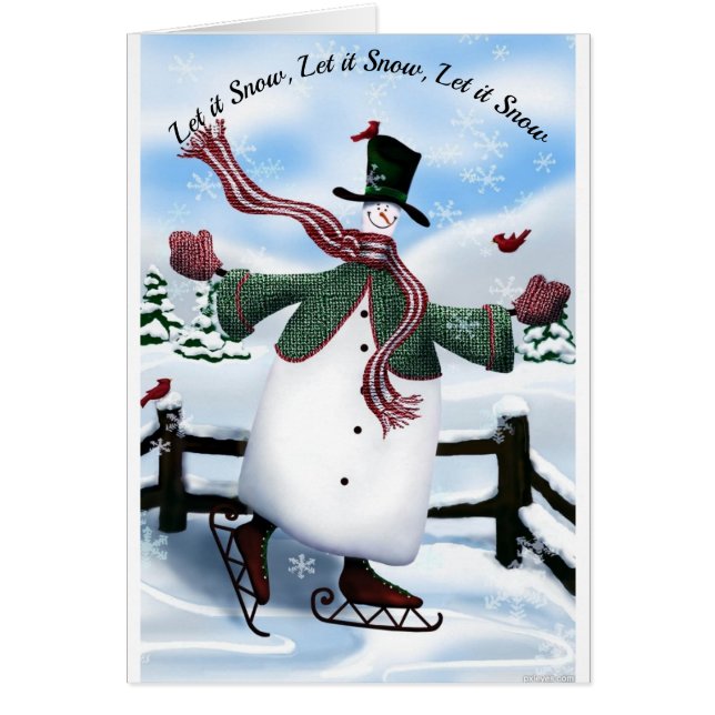Tarjeta de saludo para Navidades de snowman que pa (Frente)