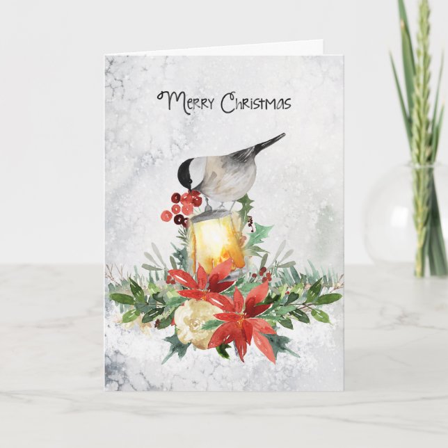 Tarjeta de saludo para Navidades de Watercolor Mer (Anverso)