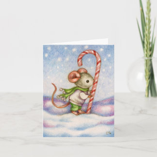 Tarjeta de saludo para Navidades del ratón Candy C