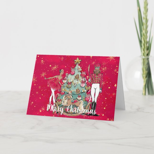 Tarjeta de saludo para Navidades plegados y petula (Anverso)