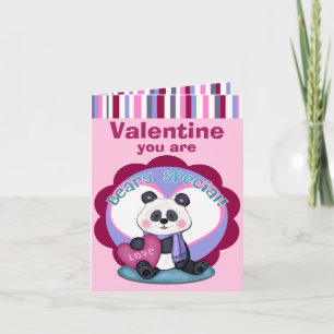 Tarjeta de saludo para oso el día de San Valentín 