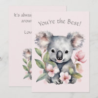Tarjeta de saludo para oso personalizado Koala