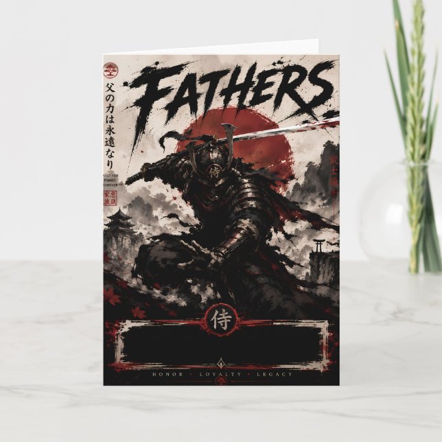 Tarjeta de saludo para padres samuráis (Anverso)