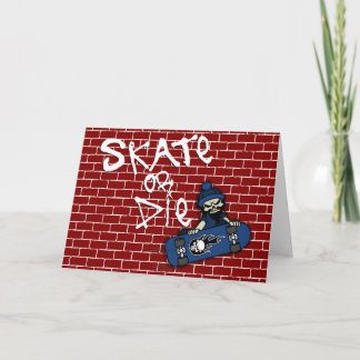 Tarjeta de saludo para patinar o morir