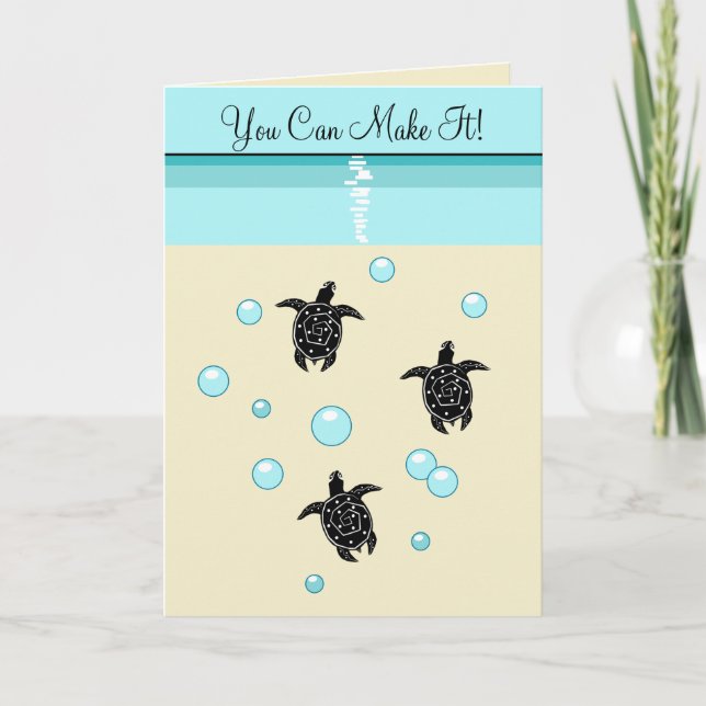 Tarjeta de saludo para tortugas marinas bebé (Anverso)
