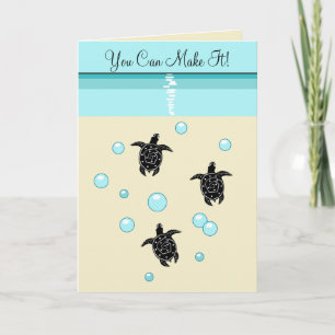 Tarjeta de saludo para tortugas marinas bebé