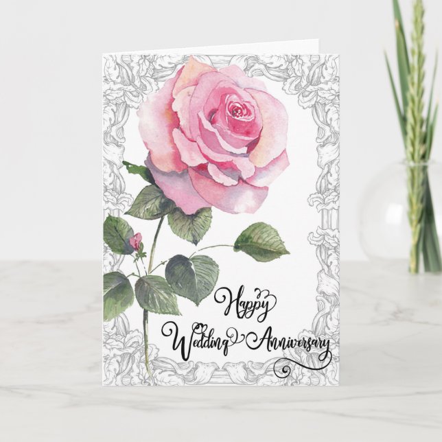 Tarjeta de saludo para un aniversario Boda (Anverso)