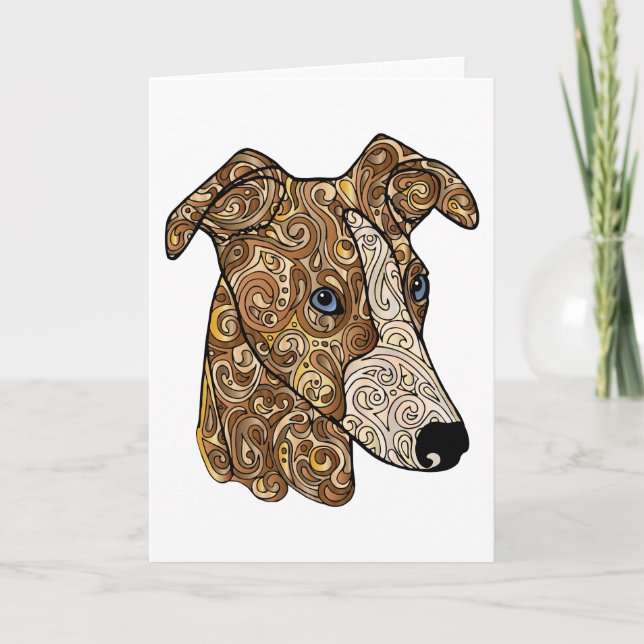 Tarjeta de saludo para Whippet (Anverso)