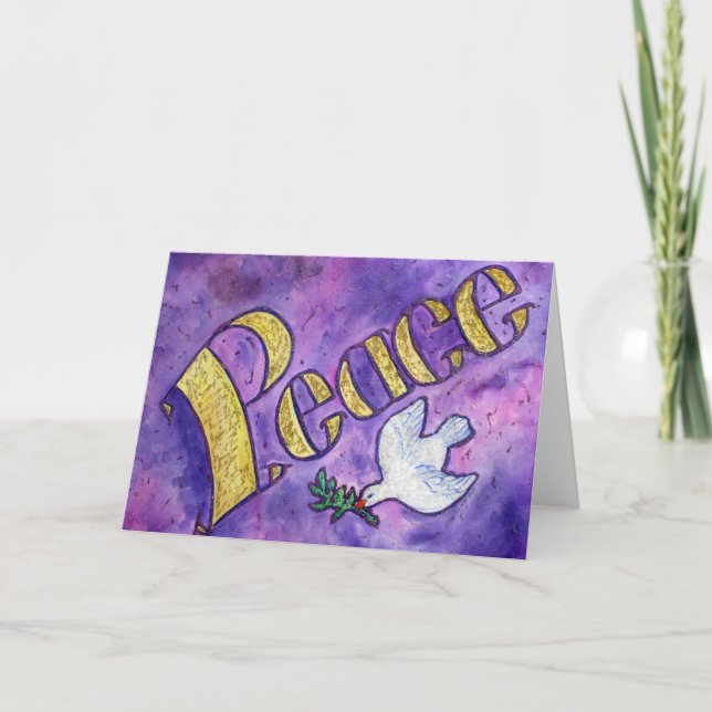 Tarjeta de saludo Peace and Dove Art (Anverso)
