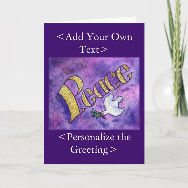 Tarjeta de saludo Peace and Dove Art (Anverso)