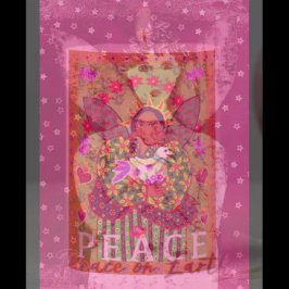 Tarjeta de saludo Peace on Earth Angel y Doves Dov