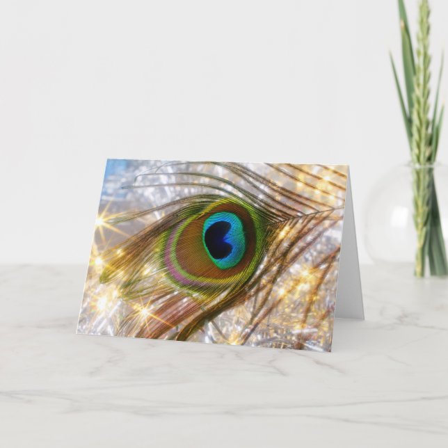 Tarjeta de saludo Peacock Feather (Anverso)