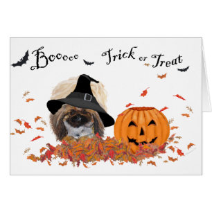 Tarjeta de saludo Pekingese Halloween