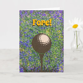 Tarjeta de saludo - Pelota de golf en el Tee
