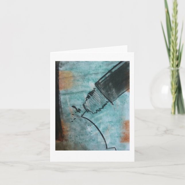 Tarjeta de saludo "Pen and Ink", color pastel sobr (Anverso)