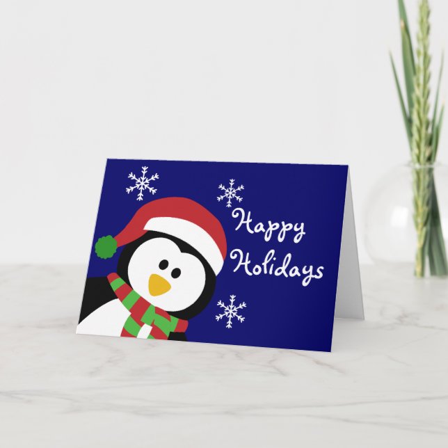 Tarjeta de saludo Penguin Navidades Cute (Anverso)
