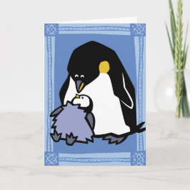 Tarjeta de saludo Penguin Puzzle del emperador de 