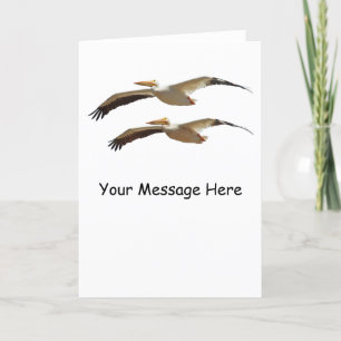 Tarjeta de saludo personalizable Flying Pelicans 3