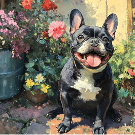Tarjeta de saludo personalizada de Bulldog Francés