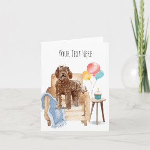 Tarjeta de saludo personalizada de Labradoodle