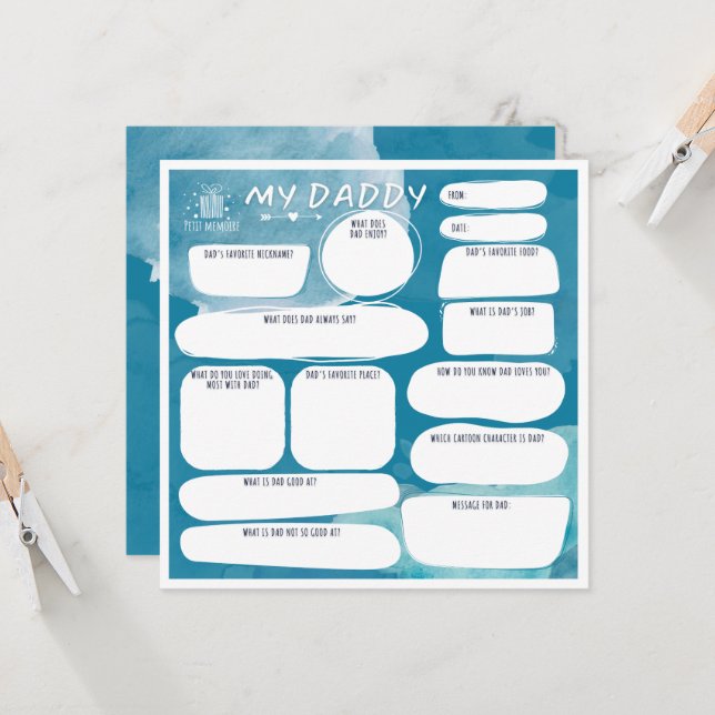 Tarjeta de saludo personalizada para mi papá (Anverso/Reverso In Situ)