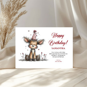 Tarjeta de saludo personalizada para niños con ani
