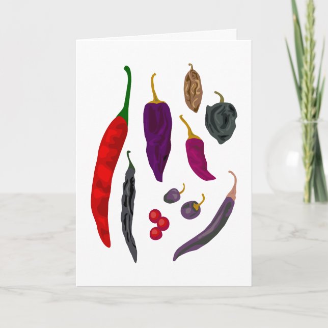 Tarjeta de saludo picante Hot Peppers Spice (Anverso)