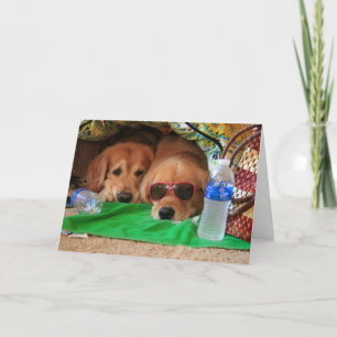 Tarjeta de saludo picnic cubierta Golden Retriever