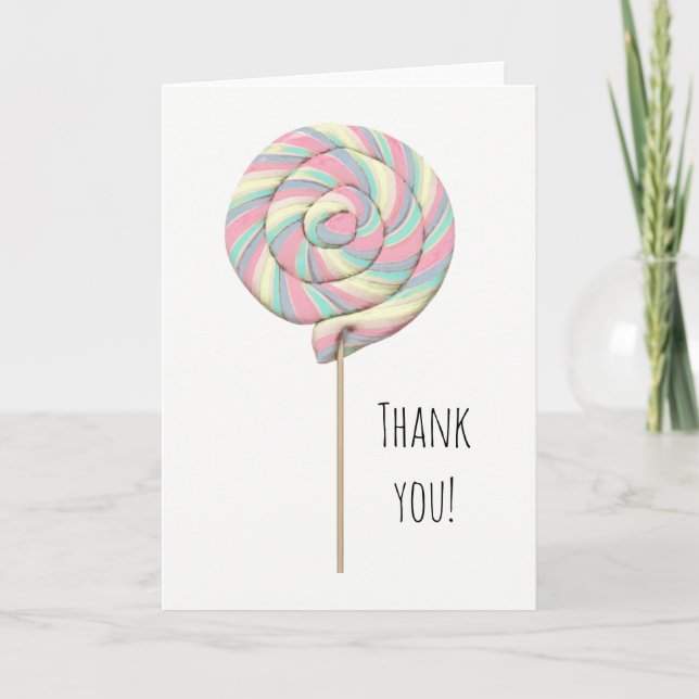 Tarjeta De Saludo Pink Swirl Lollipop (Anverso)
