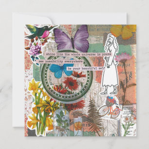 Tarjeta de saludo plana brillante