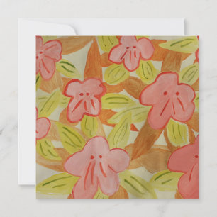 Tarjeta de saludo plana con flores de color otoño