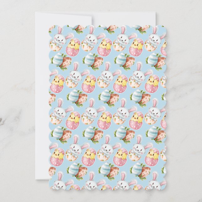 Tarjeta de saludo plana con grilletes de Pascua (Anverso)