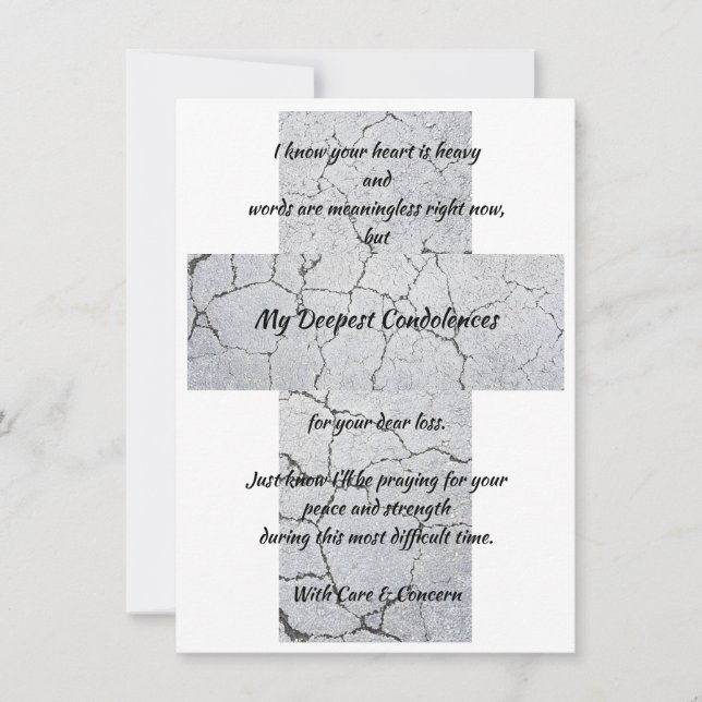 Tarjeta de saludo plana de condolencias más profun (Anverso)