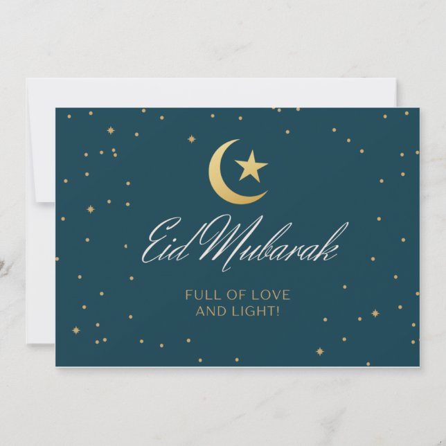 Tarjeta de saludo plana Eid Mubarak (Anverso)