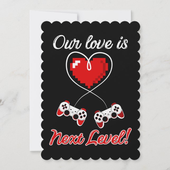 Tarjeta de saludo plana Gamer Valentine (Anverso)