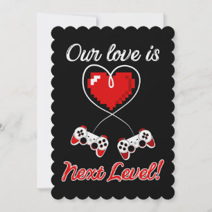 Tarjeta de saludo plana Gamer Valentine