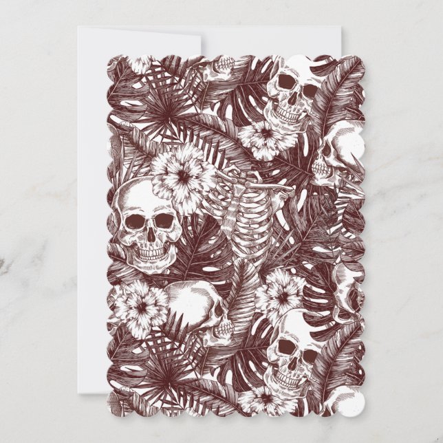 Tarjeta de saludo plana Jungle Skulls (Anverso)