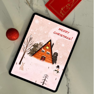 Tarjeta de saludo plana "Navidades acogedores" dib