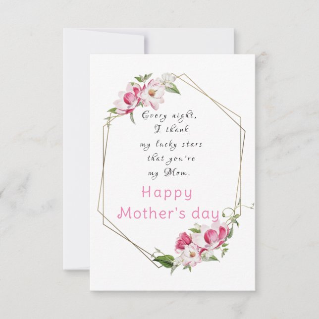 Tarjeta de saludo plana para amante de las rosas (Anverso)