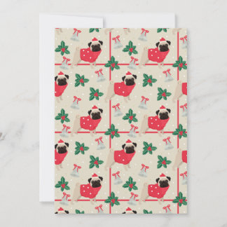 Tarjeta de saludo plana para Navidades de Puggy