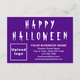 Tarjeta de saludo plana púrpura para Halloween de 