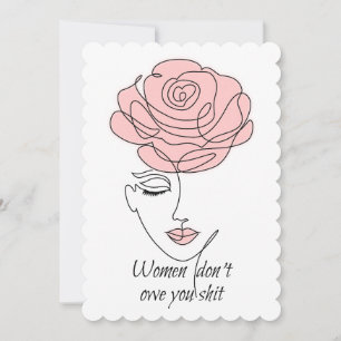 Tarjeta de saludo plana que las mujeres no te debe