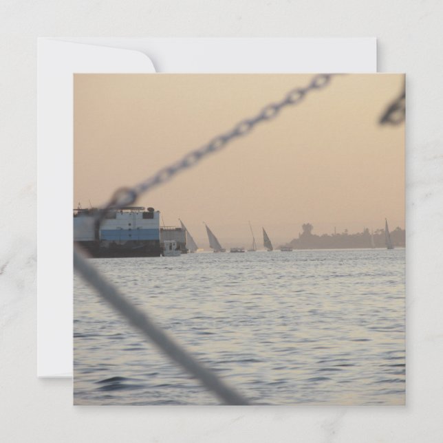 Tarjeta de saludo plana River Nile Sunset (Anverso)