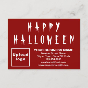 Tarjeta de saludo plana roja pequeña Halloween de 