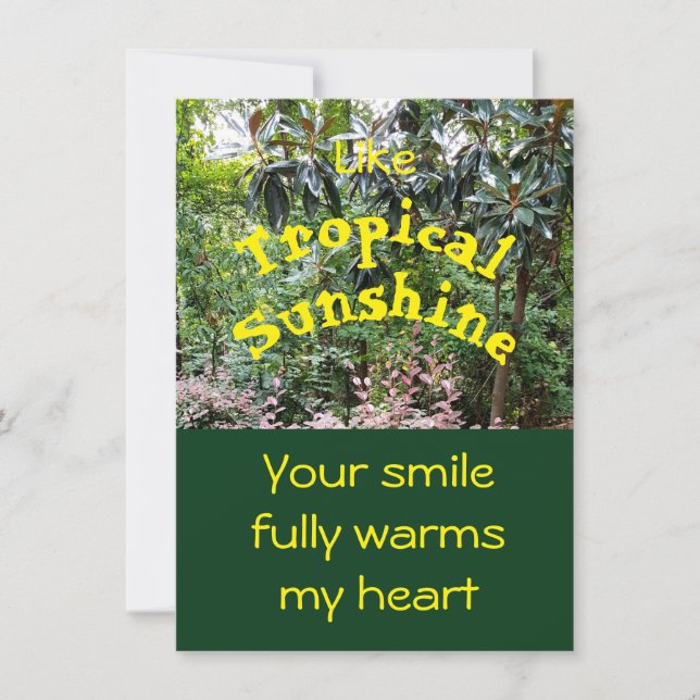 Tarjeta de saludo plana Tropical Sunshine (Anverso)