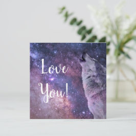 Tarjeta de saludo plana Wolf