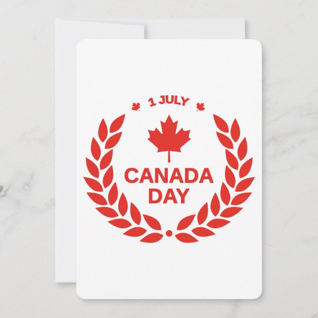 Tarjeta de saludo plana Wreath Day de Canadá (Anverso)