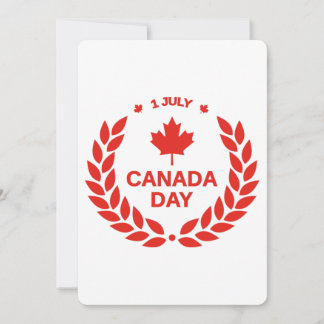 Tarjeta de saludo plana Wreath Day de Canadá