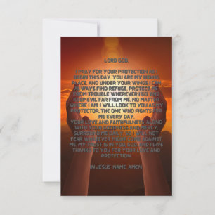 Tarjeta De Saludo Plano De Oración Para Protección