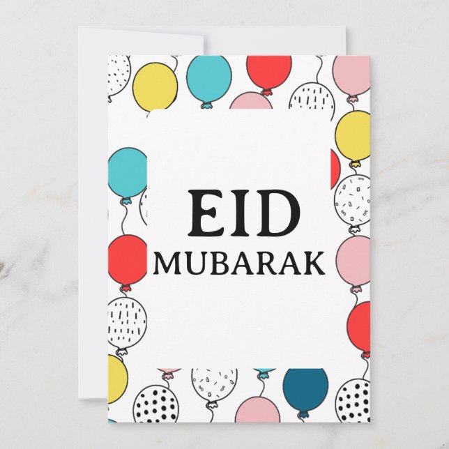 Tarjeta de saludo plegada Eid Mubarak (Anverso)